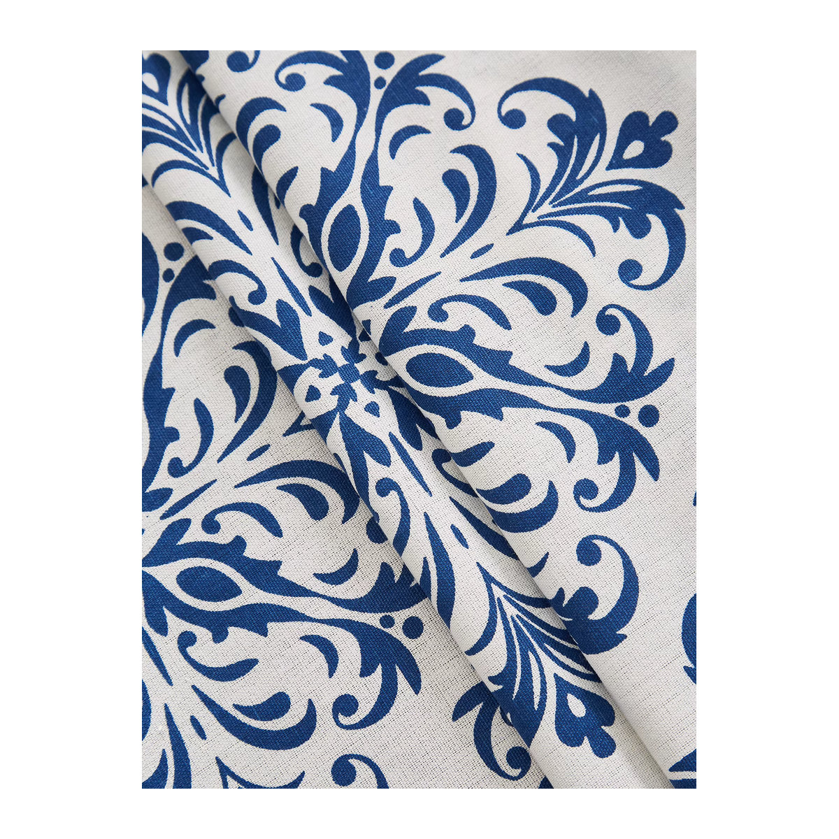 Blaue Tischdecke mit Blumenmuster aus Baumwolle und Leinen für deinen Couchtisch oder Esstisch - Bild 4