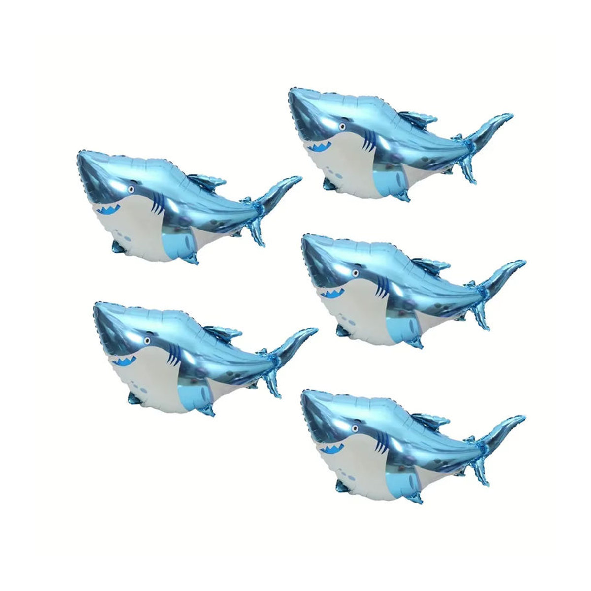 Blauer Aluminium-Folienballon mit Hai und Tintenfisch für deine maritime Geburtstagsdekoration - Bild 6