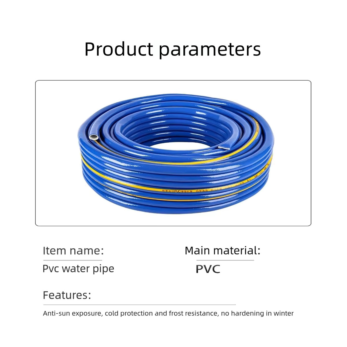 Blauer Hochdruck-Wasserrohrschlauch aus PVC für die landwirtschaftliche Bewässerung und den Haushalt, ID 16 mm - Bild 3