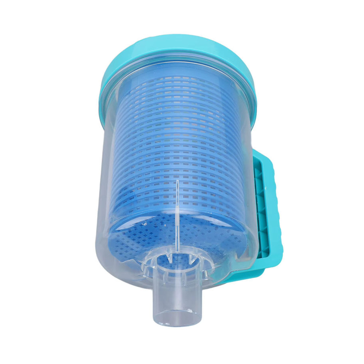 Blauer Inline Pool Blatt Kanister aus Kunststoff mit Mesh Korb als Pool Reiniger Blattfänger für Hayward W560 und Pentair R211084 - Bild 3