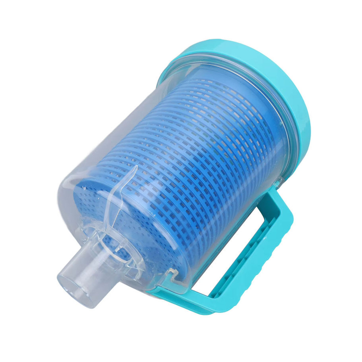 Blauer Inline Pool Blatt Kanister aus Kunststoff mit Mesh Korb als Pool Reiniger Blattfänger für Hayward W560 und Pentair R211084 - Bild 4
