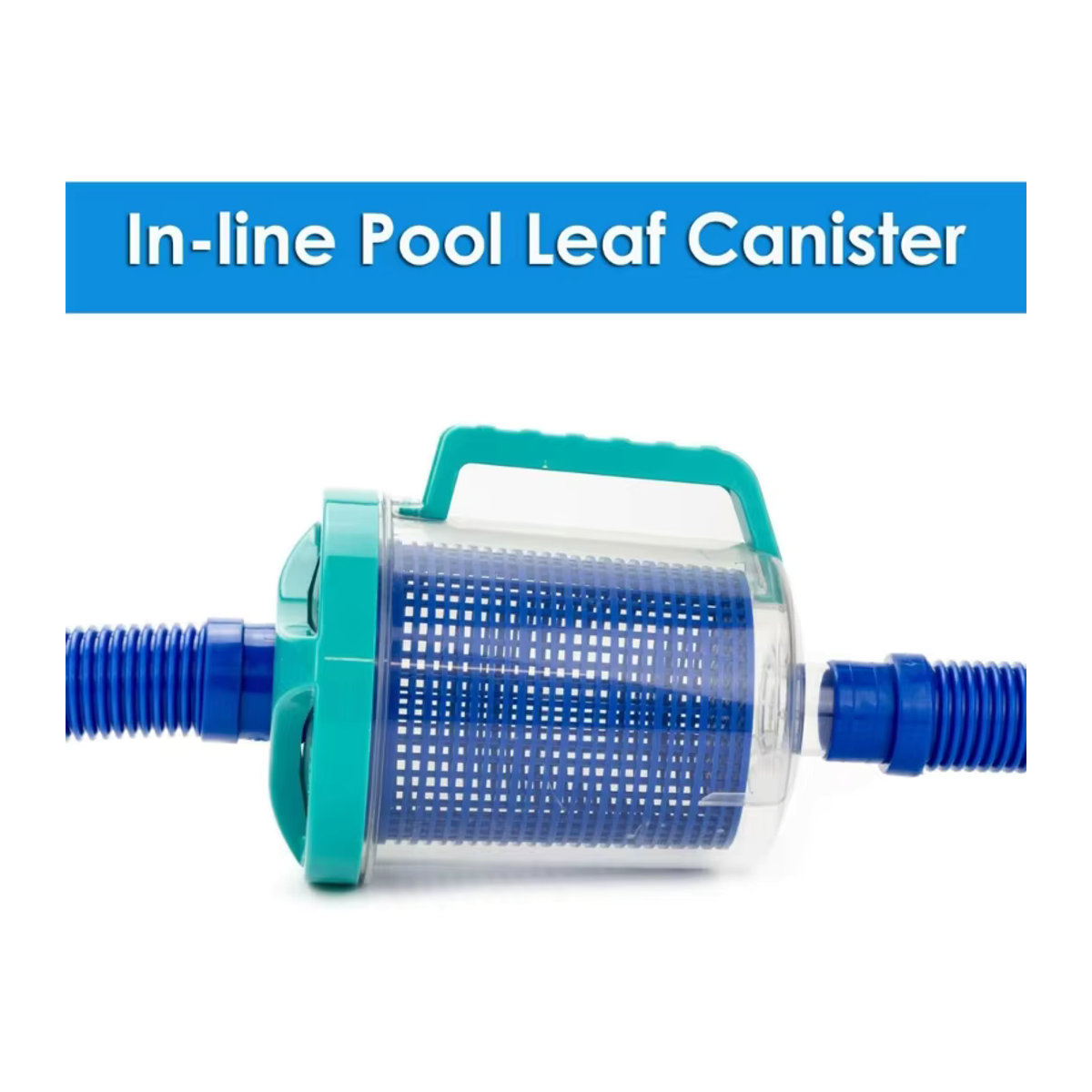 Blauer Laubkanister aus Kunststoff als Pool-Laubfänger für Spas und Schwimmbäder - Bild 2