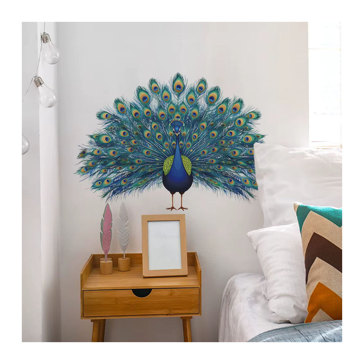Blauer Pfau Wandtapete aus Papier für deine Heimdekoration, Breite: 40 cm, Höhe: 60 cm - Bild 4