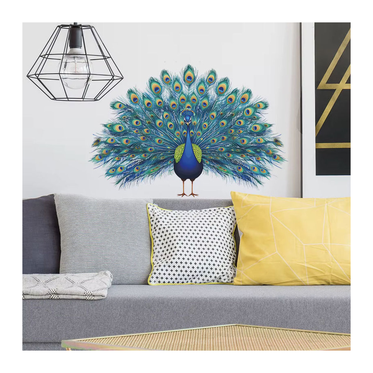 Blauer Pfau Wandtapete aus Papier für deine Heimdekoration, Breite: 40 cm, Höhe: 60 cm - Bild 6