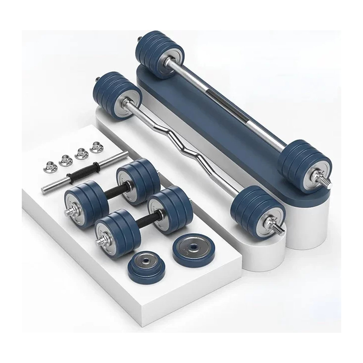 Blaues Dual-Use Fitness-Hantel-Set für den Haushalt mit Rostschutz - Bild 1