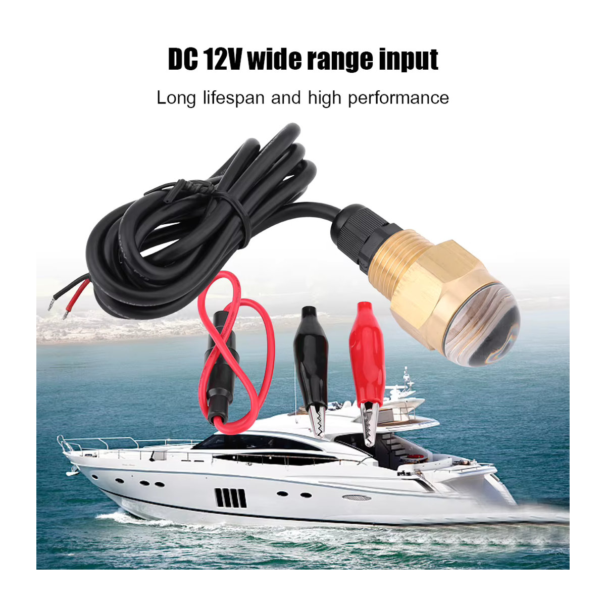 Blaues LED Unterwasserlicht für Marine und Boot mit 12V und 1/2 Zoll NPT Messing-Ablassschraube - Bild 4