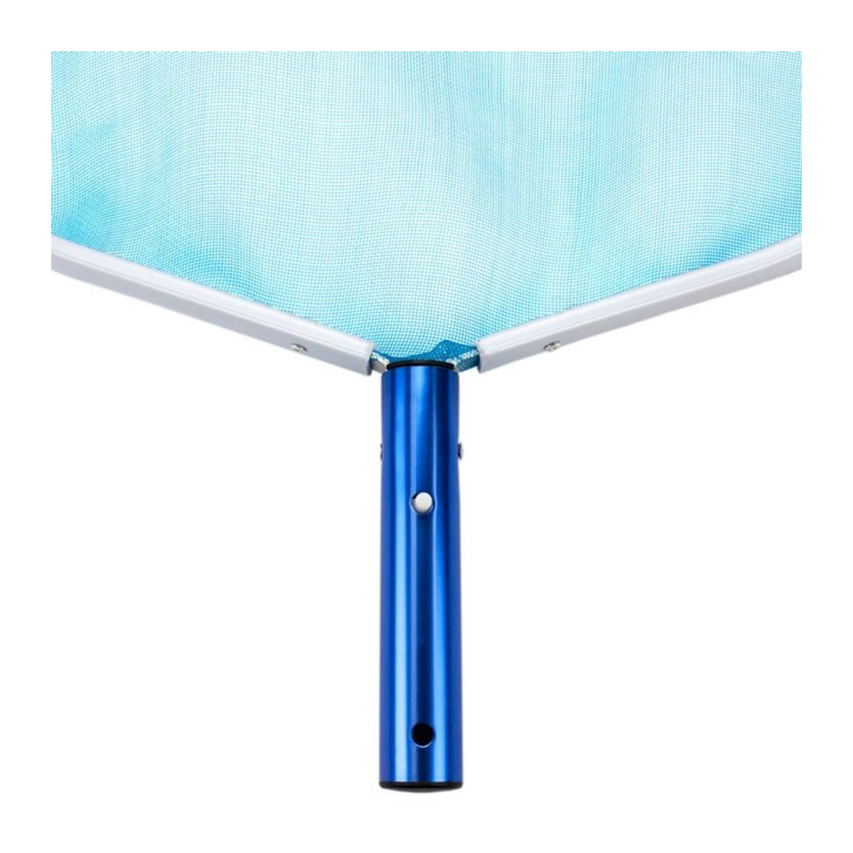 Blaues Schwimmbad-Blatt-Skimmer-Netz mit robustem Aluminiumrahmen für Teich und Aquarien - Bild 1