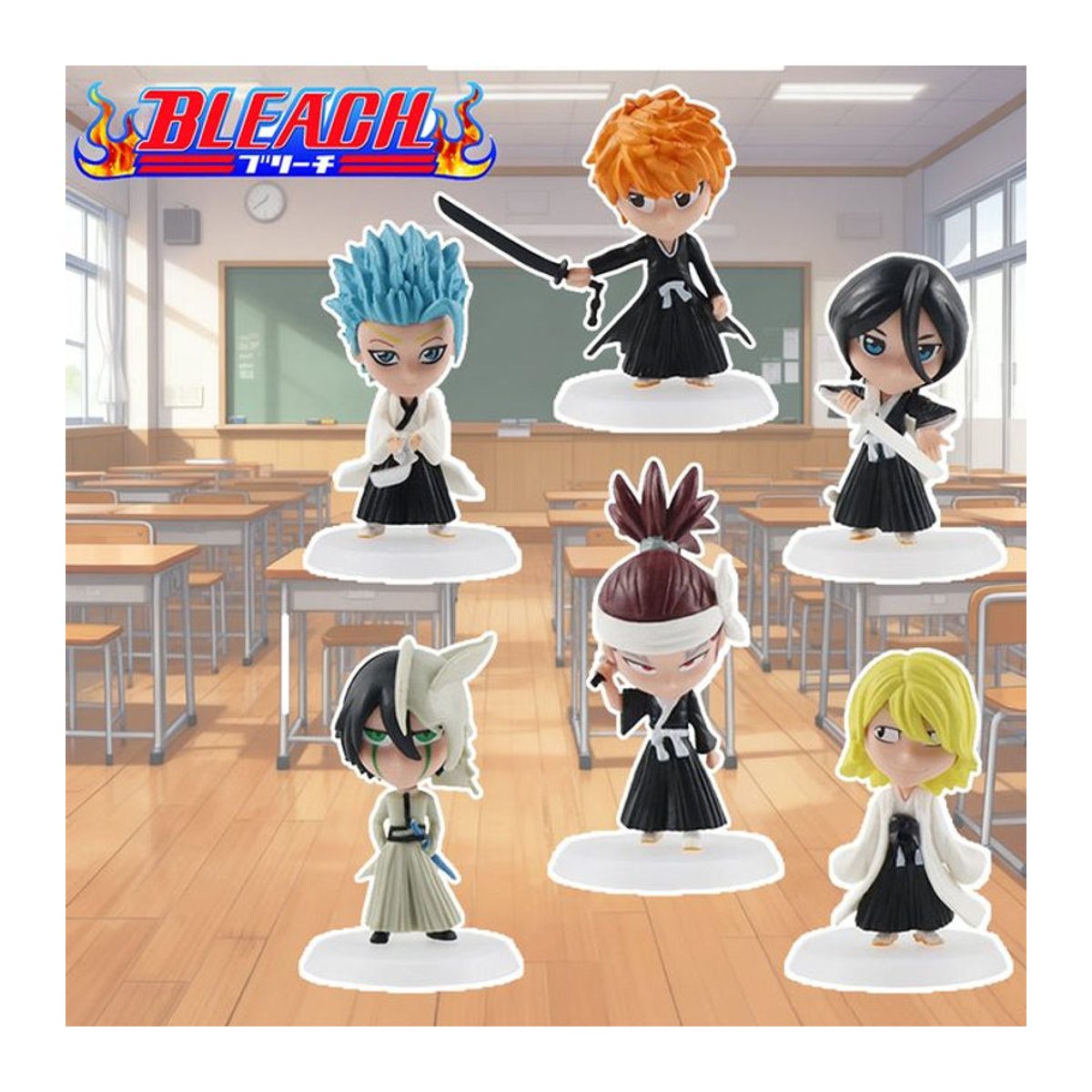 Bleach Anime Actionfigur Q-Version aus Kunststoff, mehrfarbige Dekofigur für Schreibtisch und Kindergeschenke - Bild 1