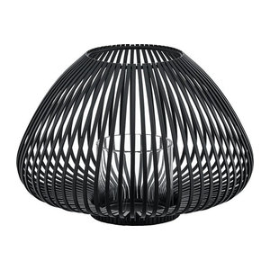 Blomus Laterne LYVA Schwarz aus Metall und Glas für Teelichter, Höhe: 17 cm
