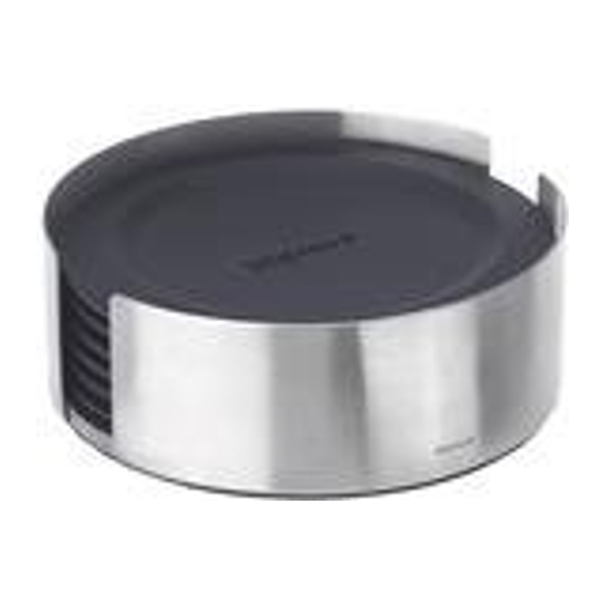 Blomus Set 6 runde Untersetzer LARETO aus Metall in Schwarz und Silber - Bild 1