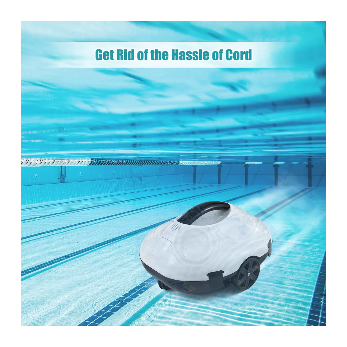 Blossom Kabelloser Roboter-Poolsauger mit 120 Minuten Laufzeit und Automatik-Parkfunktion in Schwarz/Weiß und Beige für oberirdische Pools - Bild 3