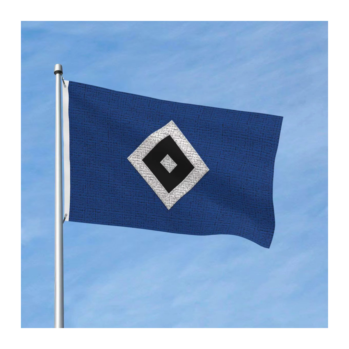 Blue Diamond HSV Fußballflagge Hamburgers SV doppelseitig in Blau, B x H: 90 x 150 cm - Bild 2
