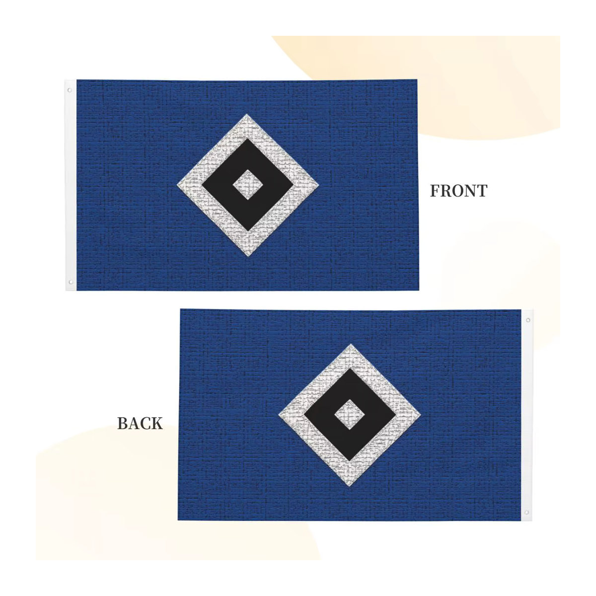 Blue Diamond HSV Fußballflagge Hamburgers SV doppelseitig in Blau, B x H: 90 x 150 cm - Bild 3