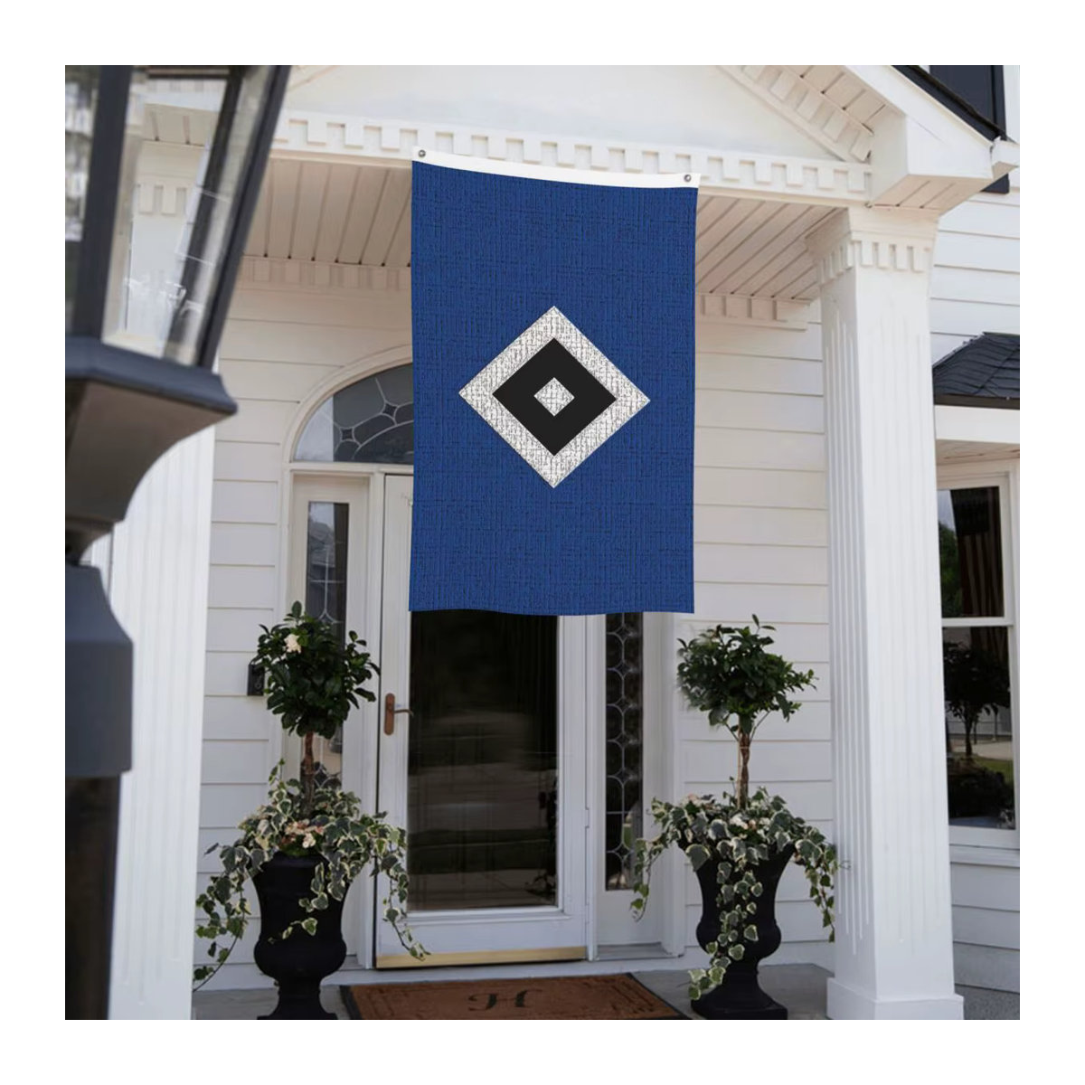 Blue Diamond HSV Fußballflagge Hamburgers SV doppelseitig in Blau, B x H: 90 x 150 cm - Bild 5