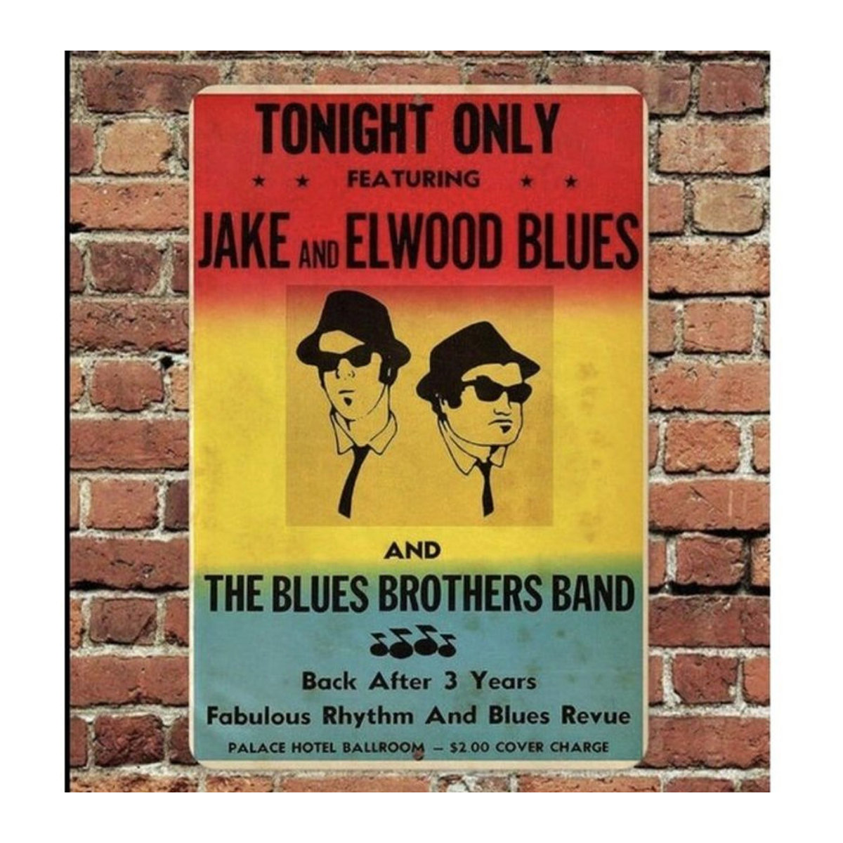 Blues Brothers Vintage Metall-Blechschild von CIFBUY, mehrfarbig, B: 30,5 cm, H: 20,3 cm - Bild 1