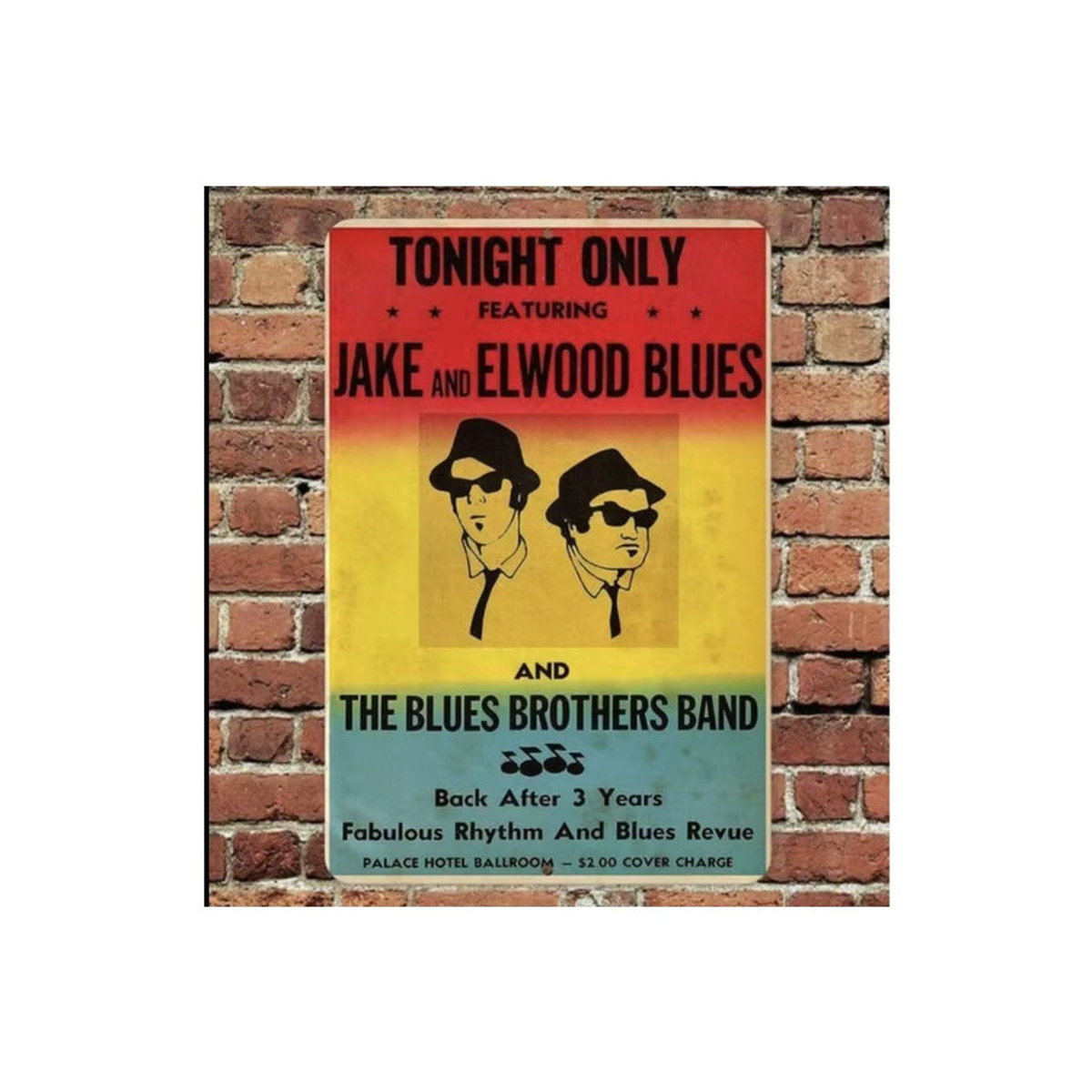 Blues Brothers Vintage Metall-Blechschild von CIFBUY, mehrfarbig, B: 30,5 cm, H: 20,3 cm - Bild 2