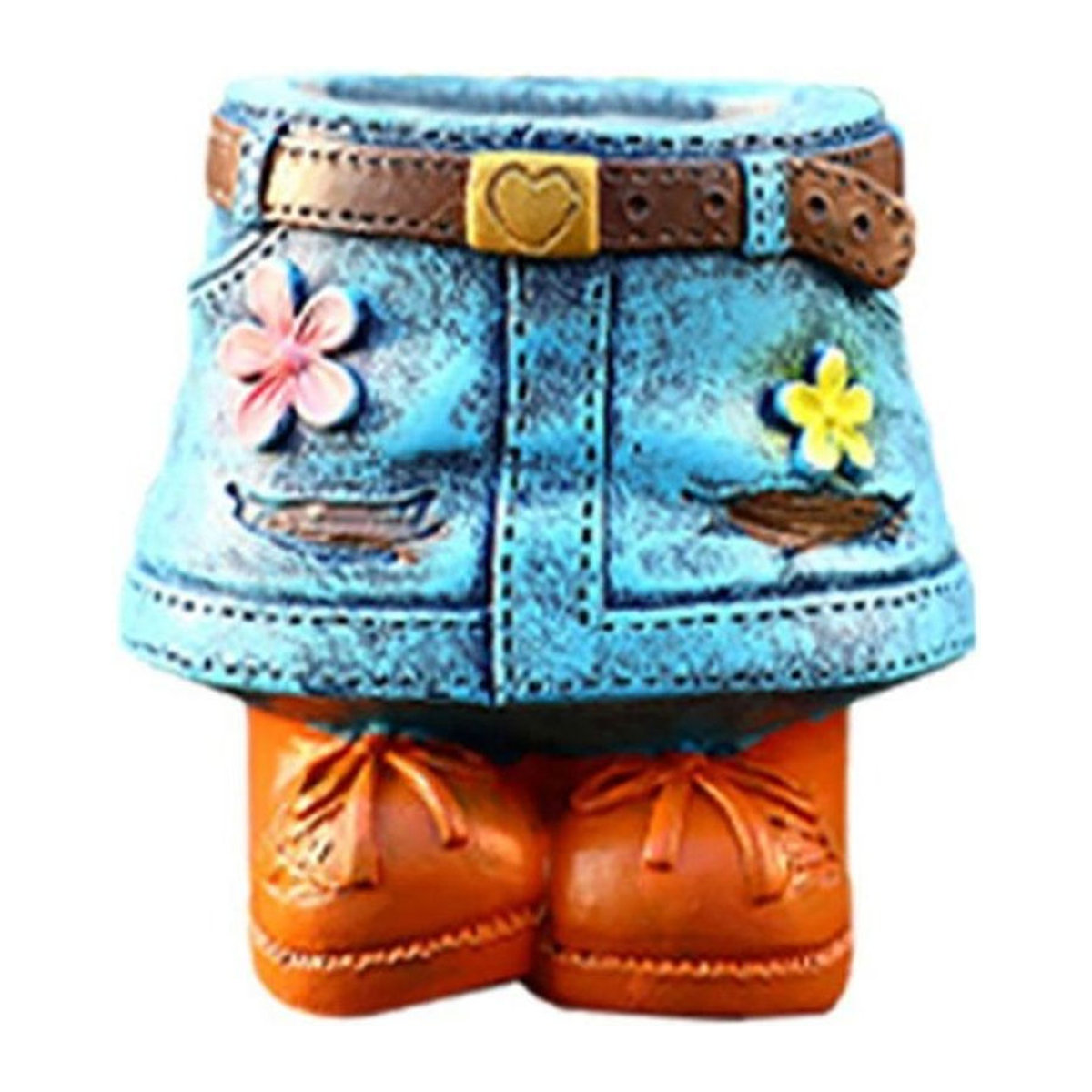 Blumentopf Denim Hosen von Treasure Yard in Blau aus Kunstharz und Keramik als dekoratives Wohnaccessoire - Bild 1