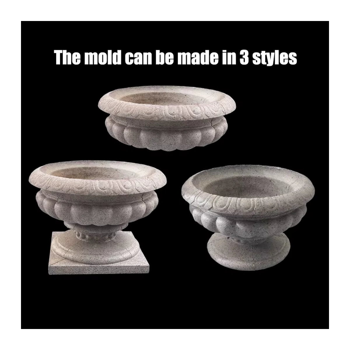 Blumentopf-Zementform zur Wandmontage in Grau, geometrisches Design aus ABS-Kunststoff für Beton, Breite: 62 cm, Höhe: 43,5 cm, Tiefe: 43,5 cm - Bild 2