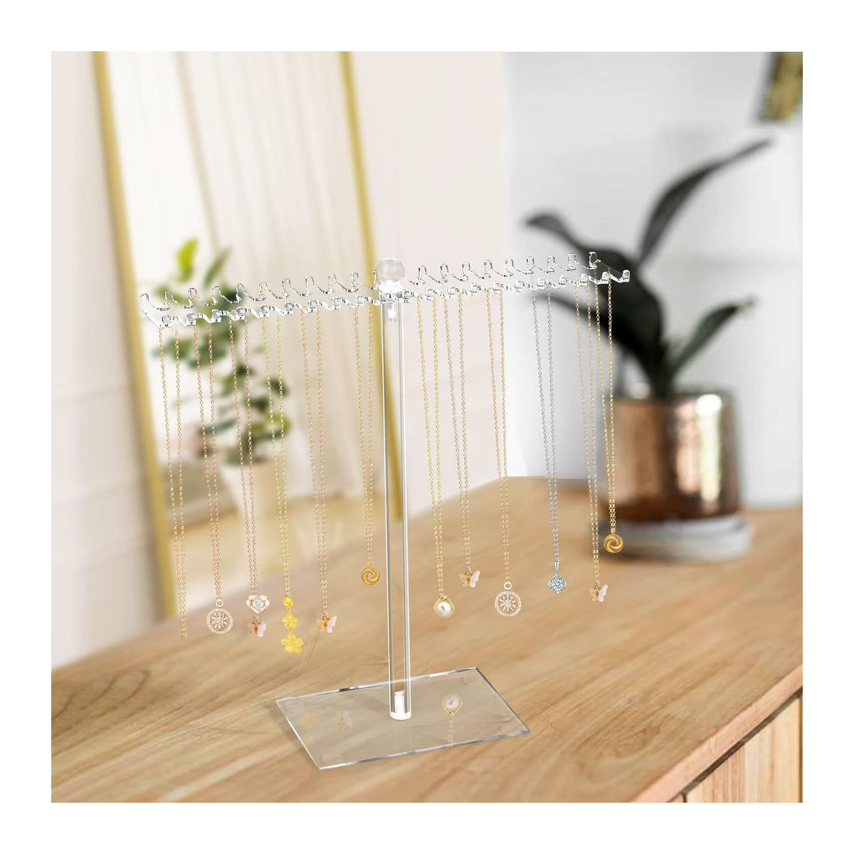 Bo Home Transparenter Halskettenhalter aus Acryl als minimalistischer Schmuckaufbewahrungs- und Ausstellungsständer - Bild 2