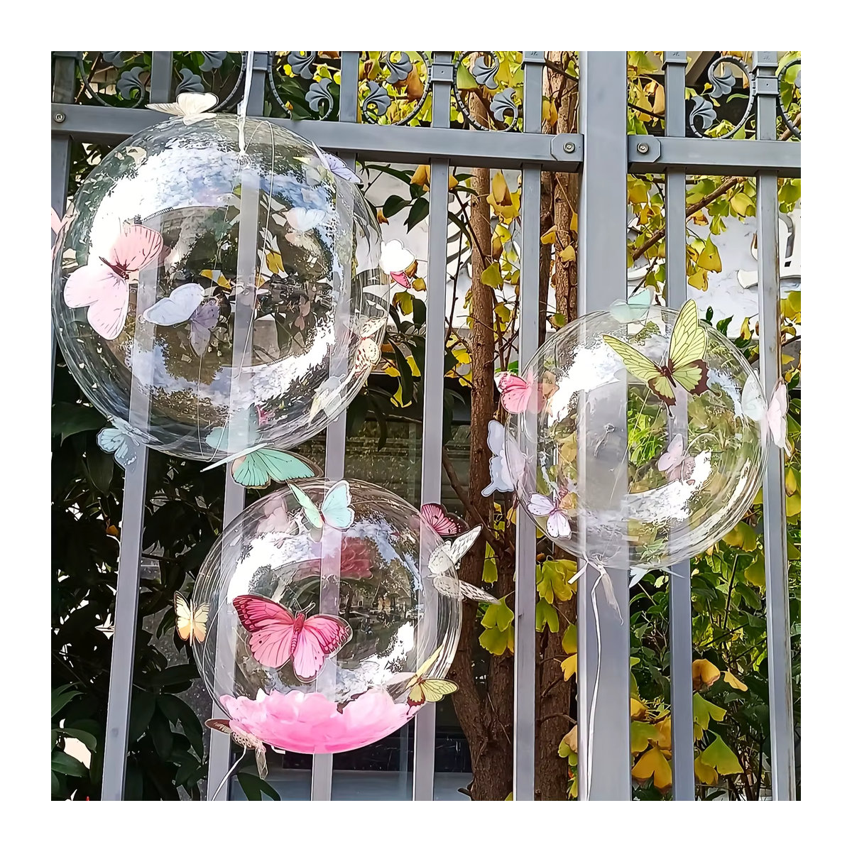 Bobo Ballon-Set mit transparenten Bubble-Ball-Dekorationen und mehrfarbigen 3D-Schmetterlingen für Hochzeiten, Geburtstage und Valentinstag - Bild 4