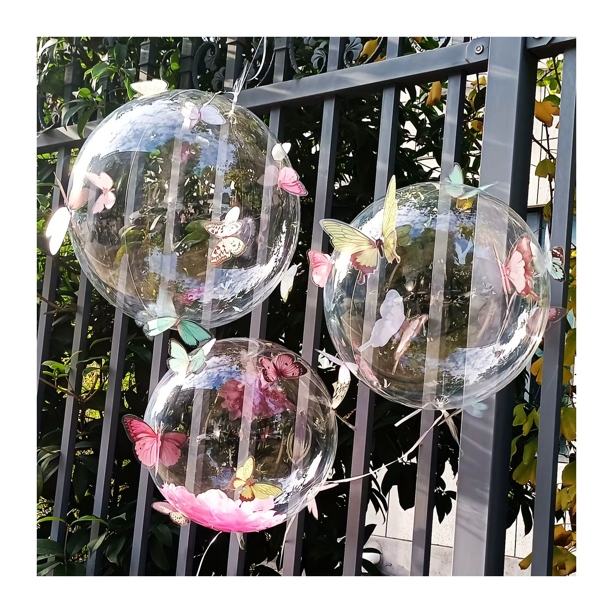Bobo Ballon-Set mit transparenten Bubble-Ball-Dekorationen und mehrfarbigen 3D-Schmetterlingen für Hochzeiten, Geburtstage und Valentinstag - Bild 5