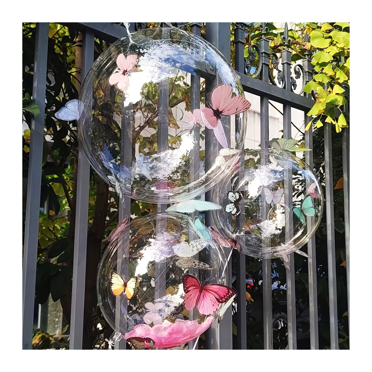 Bobo Ballon-Set mit transparenten Bubble-Ball-Dekorationen und mehrfarbigen 3D-Schmetterlingen für Hochzeiten, Geburtstage und Valentinstag - Bild 6