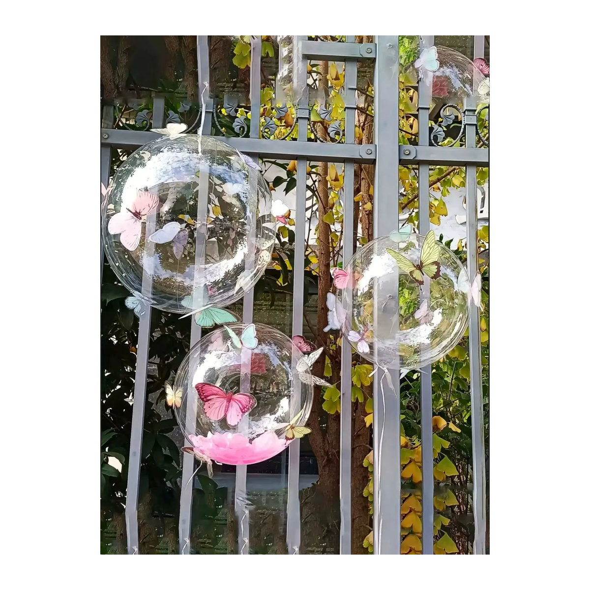 Bobo Ballon-Set mit transparenten Bubble-Ball-Dekorationen und mehrfarbigen 3D-Schmetterlingen für Hochzeiten, Geburtstage und Valentinstag - Bild 7