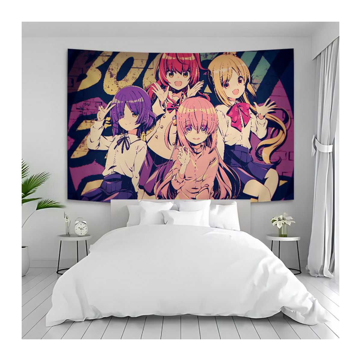 BOCCHI THE ROCK Anime Wandteppich Kunstdruck von Potdemiel, mehrfarbig, B/H: 70 x 70 cm - Bild 1