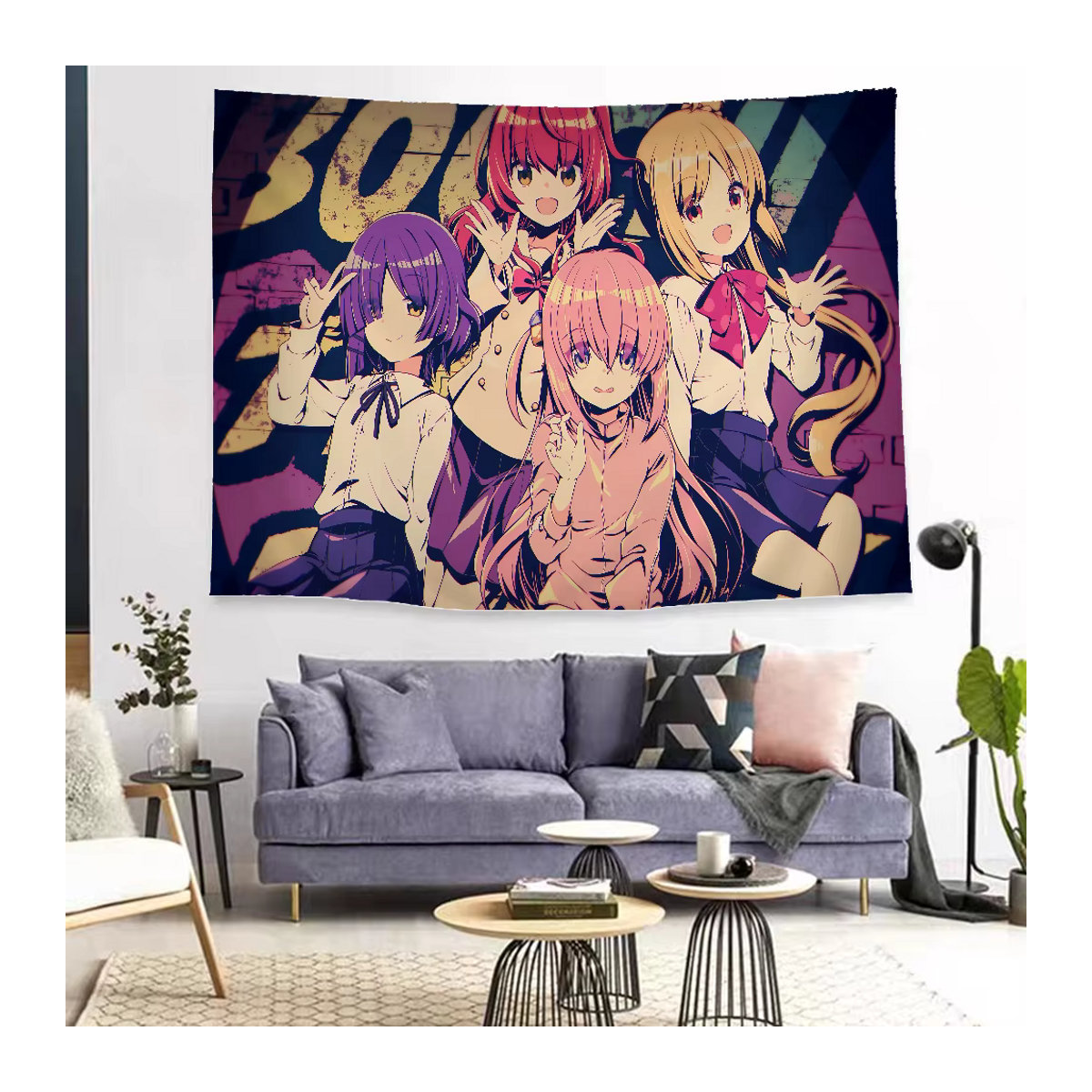 BOCCHI THE ROCK Anime Wandteppich Kunstdruck von Potdemiel, mehrfarbig, B/H: 70 x 70 cm - Bild 3