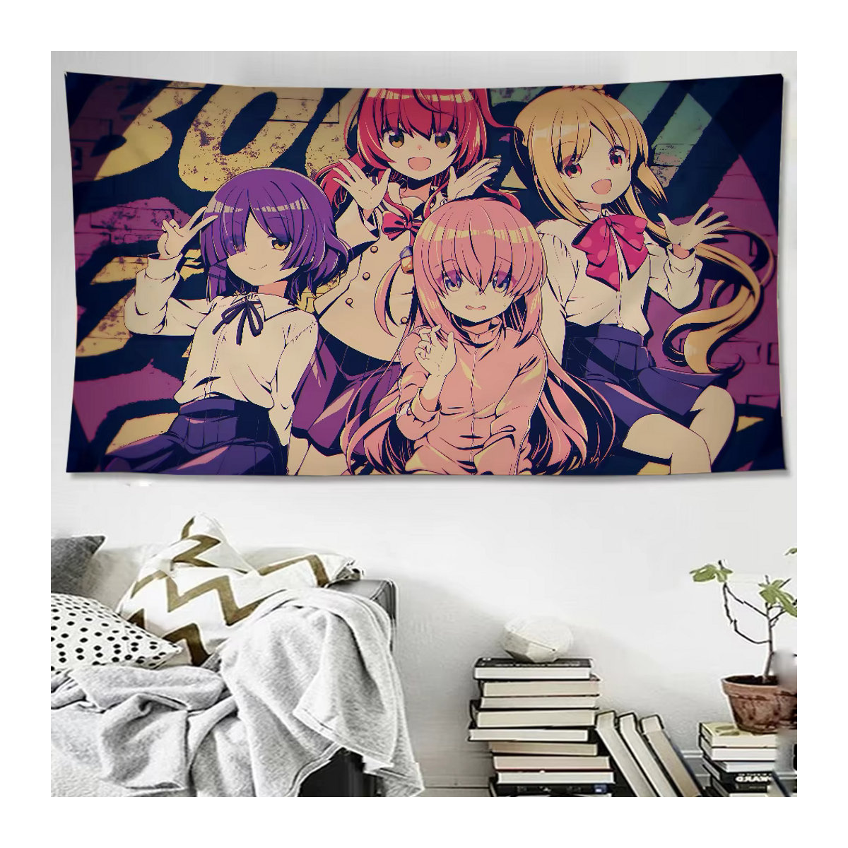 BOCCHI THE ROCK Anime Wandteppich Kunstdruck von Potdemiel, mehrfarbig, B/H: 70 x 70 cm - Bild 4