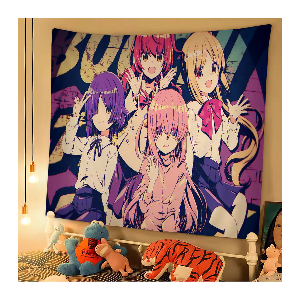 BOCCHI THE ROCK Anime Wandteppich Kunstdruck von Potdemiel, mehrfarbig, B/H: 70 x 70 cm - Bild 5