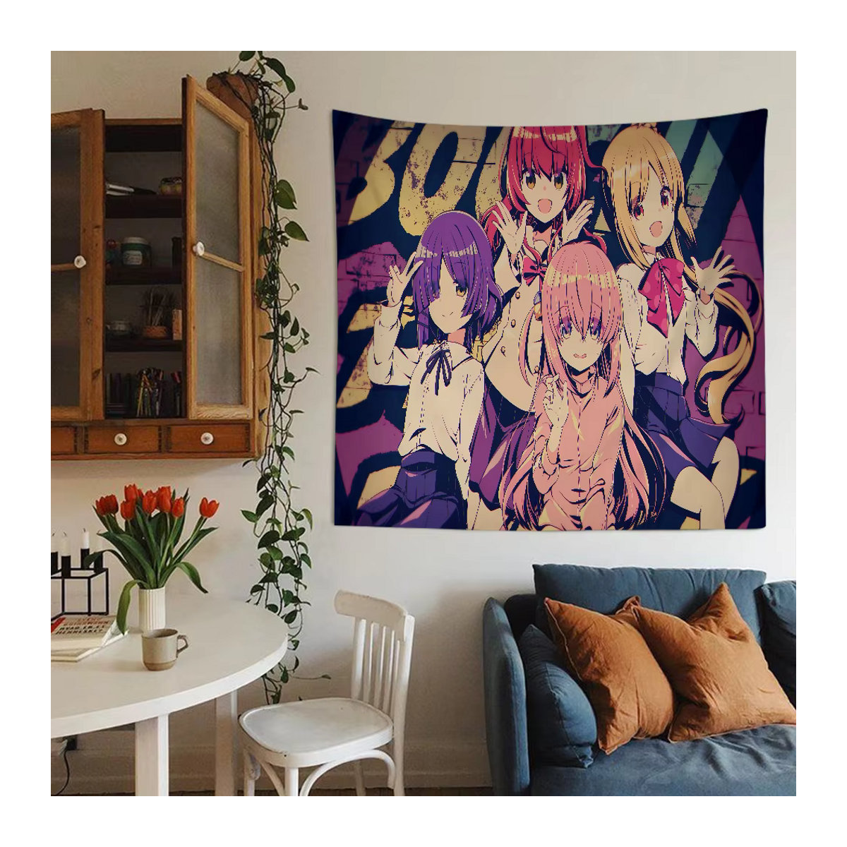 BOCCHI THE ROCK Anime Wandteppich Kunstdruck von Potdemiel, mehrfarbig, B/H: 70 x 70 cm - Bild 6