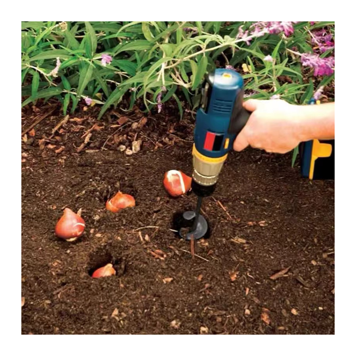 Bodenbohrer mit abnehmbarem Spiralstab zum Pflanzen und Umpflanzen von Sämlingen und Gemüse im Garten - Bild 3