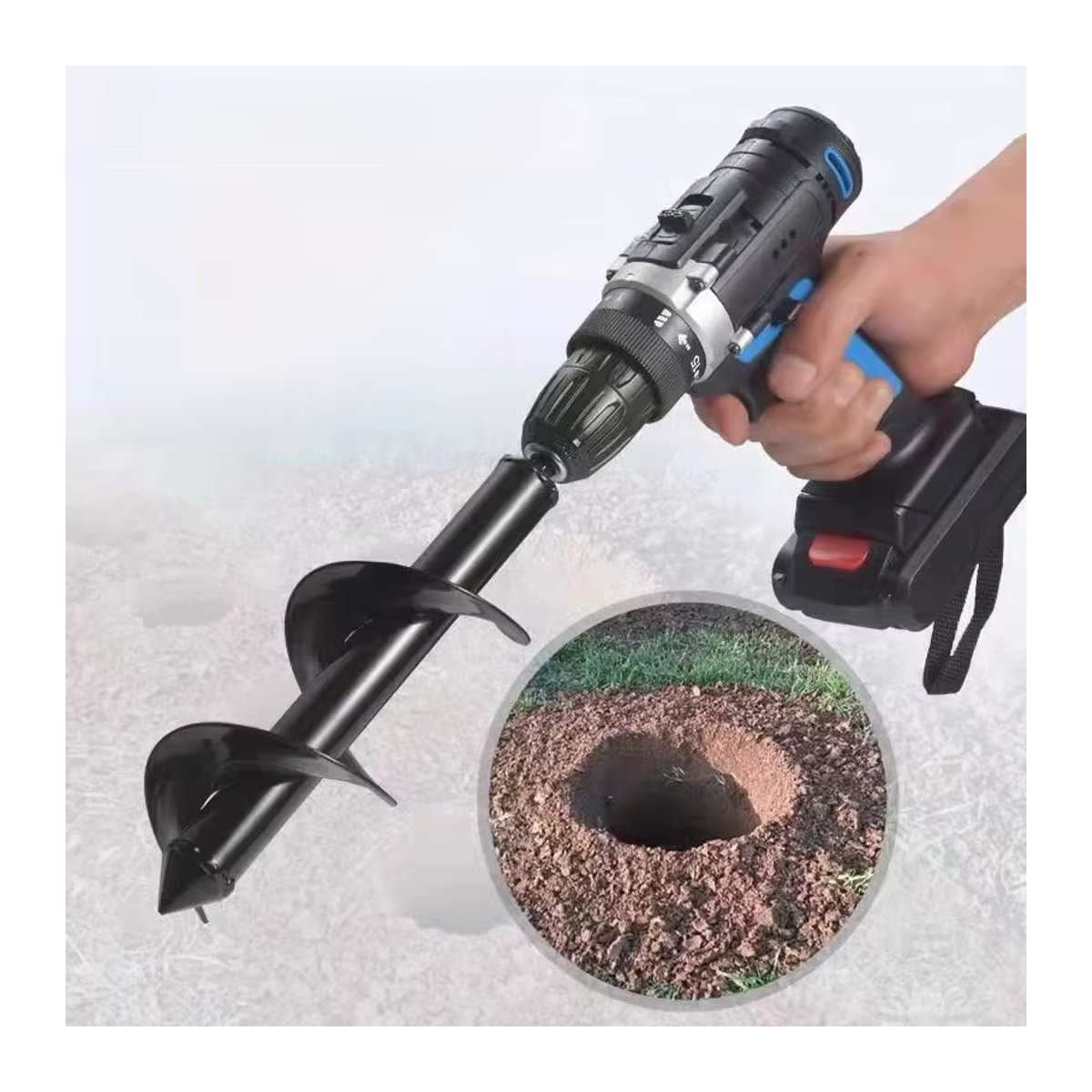Bodenbohrer mit abnehmbarem Spiralstab zum Pflanzen und Umpflanzen von Sämlingen und Gemüse im Garten - Bild 7
