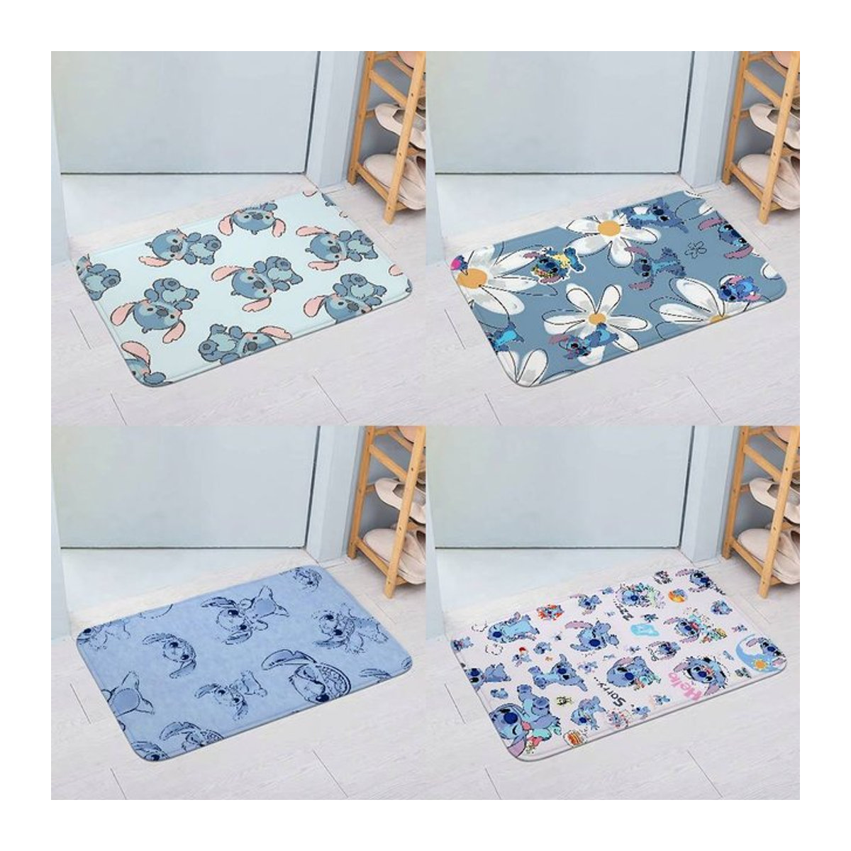 Bodenmatte mit Cartoon-Stitch-Motiv in Mehrfarbig für Wohnzimmer, Schlafzimmer oder Außenbereich - Bild 1