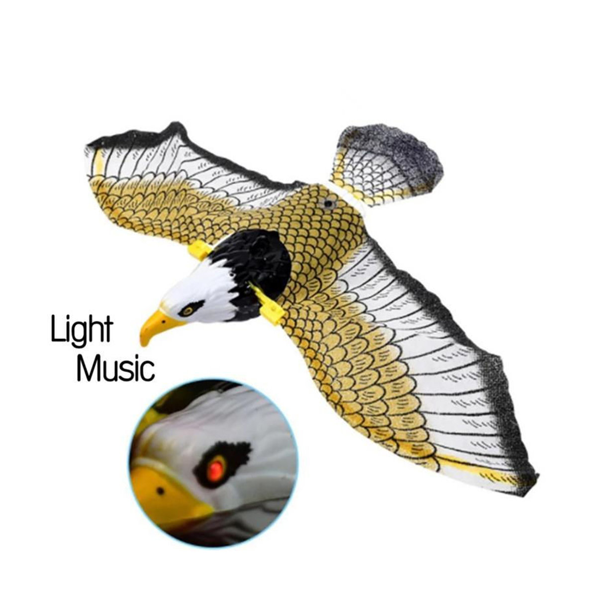 Boges Leuchtender Vogelabwehr-Hängeradler mit Musik als fliegender Vogelschreck und Gartendekoration - Bild 3