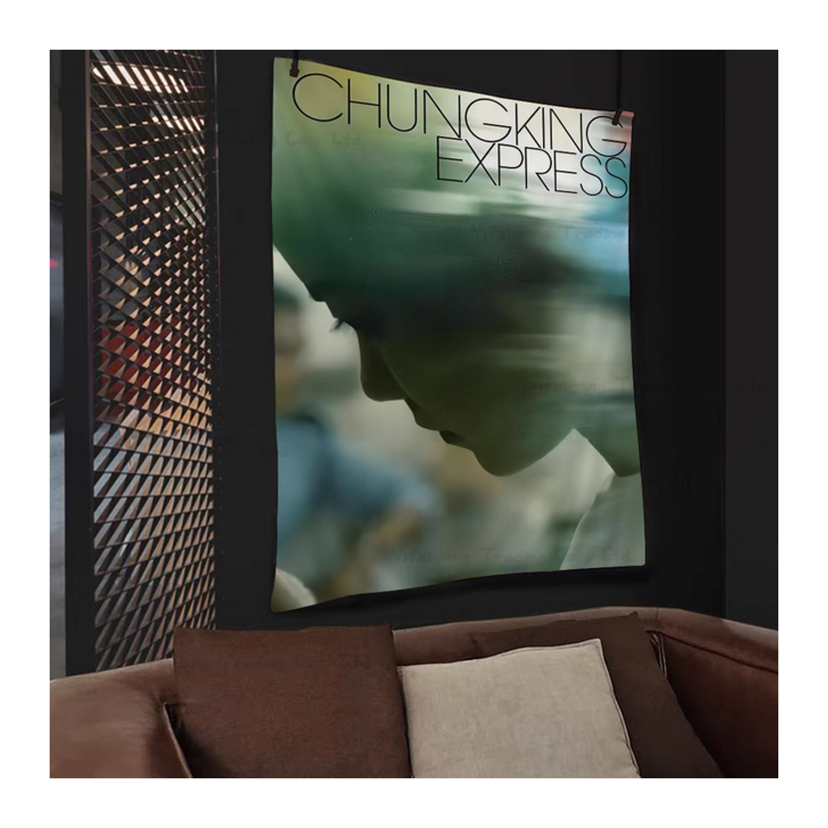 Bohemian Wandteppich im Mandala-Design mit Movie Wong Kar Wai Print, mehrfarbig, Textil, B/H: 70 x 70 cm - Bild 1