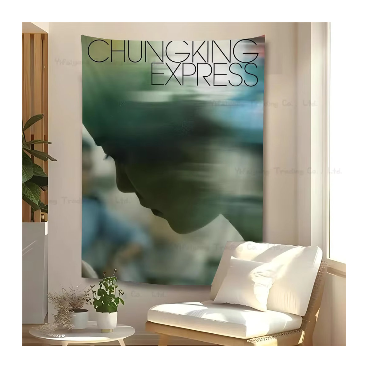 Bohemian Wandteppich im Mandala-Design mit Movie Wong Kar Wai Print, mehrfarbig, Textil, B/H: 70 x 70 cm - Bild 4