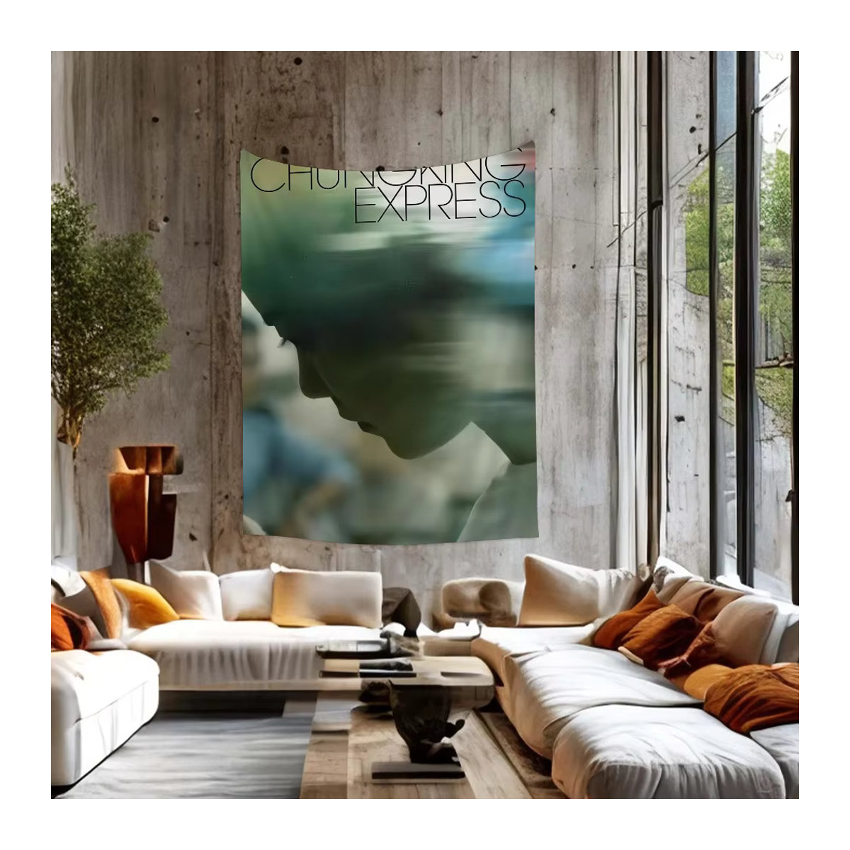Bohemian Wandteppich im Mandala-Design mit Movie Wong Kar Wai Print, mehrfarbig, Textil, B/H: 70 x 70 cm - Bild 6