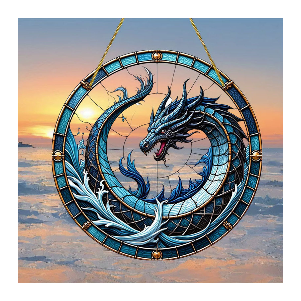 Böhmischer Drachen-Sonnenfänger aus Acryl in Mehrfarbig als hängende Dekoration - Bild 4