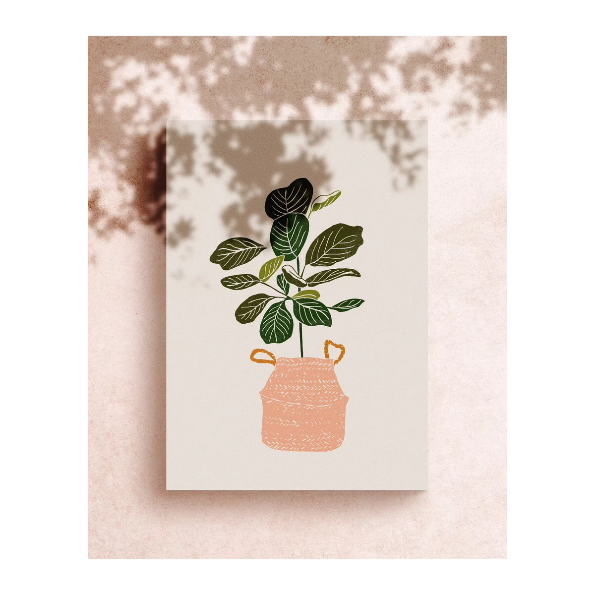 Boho Botanischer Druck Fiddle Leaf Feige als digitale Wandkunst für dein Kinderzimmer in mehrfarbigem Design - Bild 3