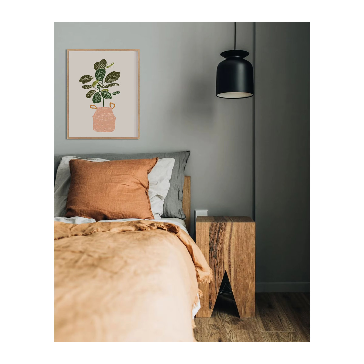 Boho Botanischer Druck Fiddle Leaf Feige als digitale Wandkunst für dein Kinderzimmer in mehrfarbigem Design - Bild 5