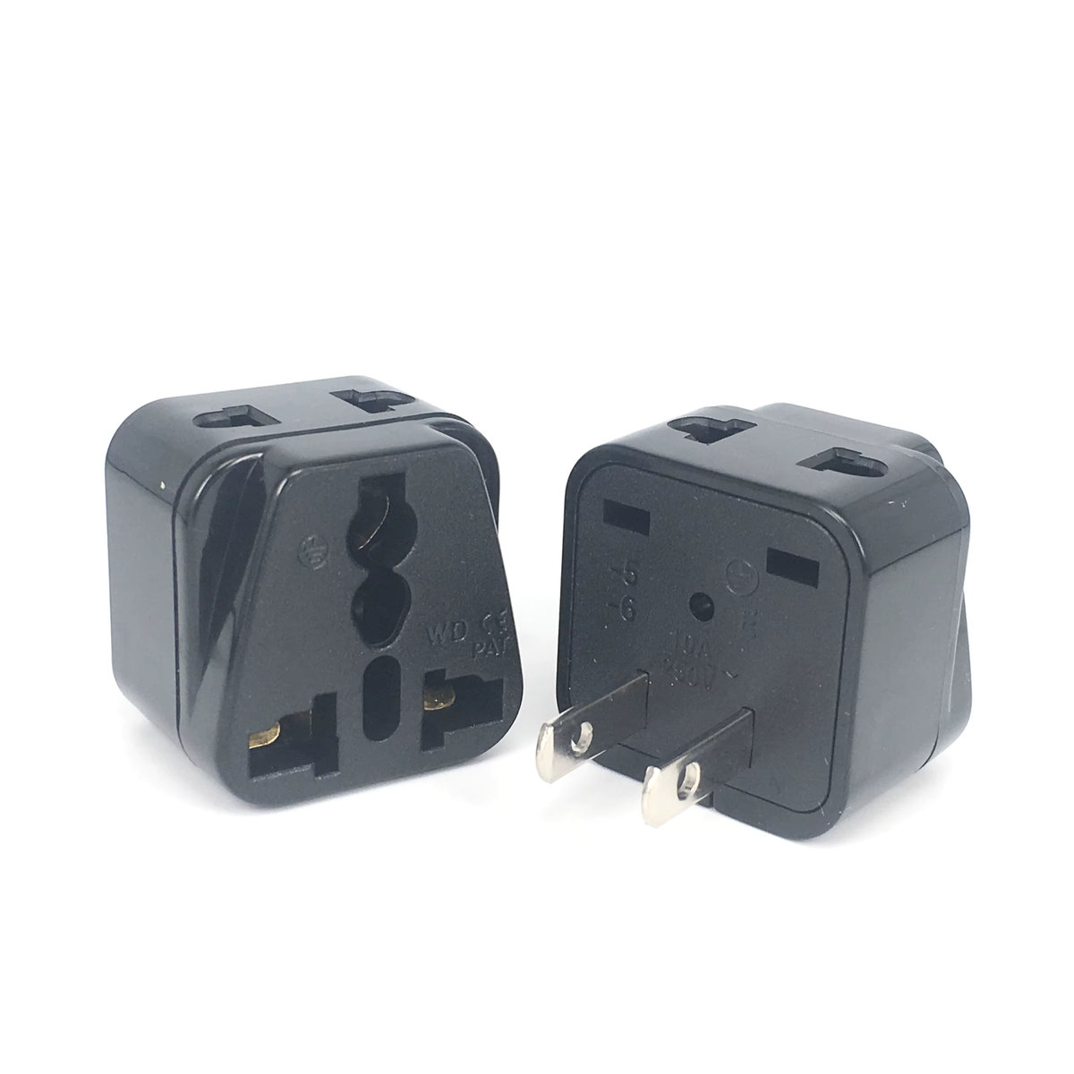 Bolantedz 2 in 1 Universal Reiseadapter für UK US EU IL mit US auf EU Stecker in Schwarz/Weiß - Bild 3