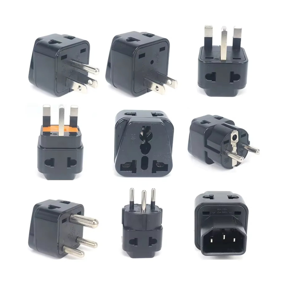 Bolantedz 2 in 1 Universal Reiseadapter für UK US EU IL mit US auf EU Stecker in Schwarz/Weiß - Bild 6