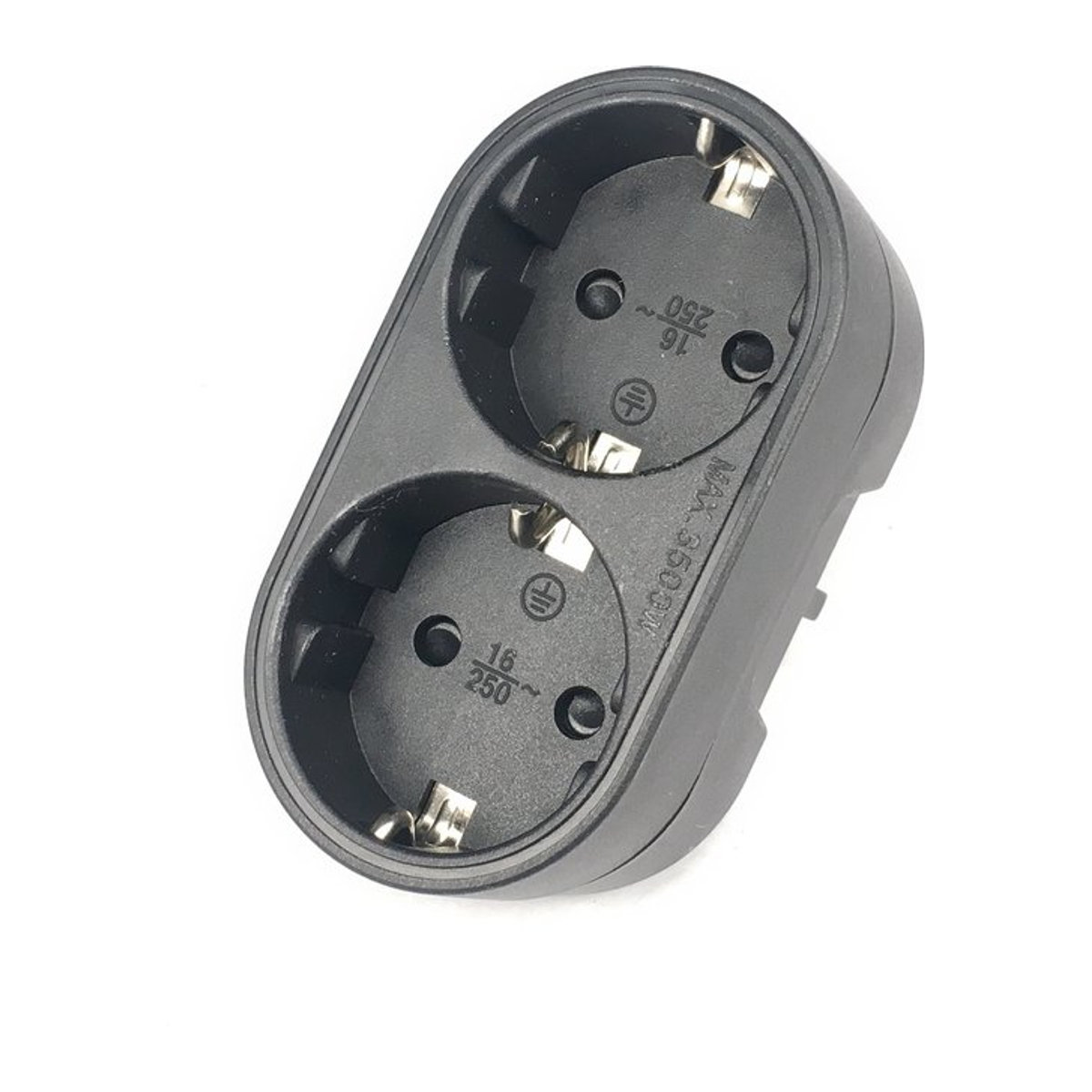 Bolantedz Steckdosenleiste Verteilungsadapter mit 2 Steckdosen in Weiß oder Schwarz, 16 A/250 V, deutscher Standard - Bild 1