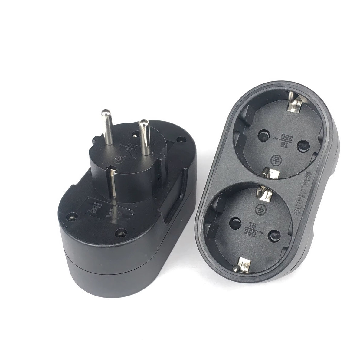 Bolantedz Steckdosenleiste Verteilungsadapter mit 2 Steckdosen in Weiß oder Schwarz, 16 A/250 V, deutscher Standard - Bild 3