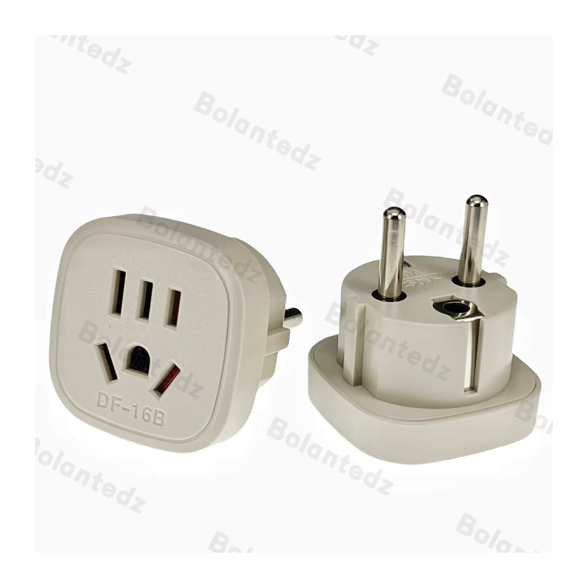 Bolantedz Stromadapter Typ-I und Typ-A auf Typ-F Schuko für Australien, China, Frankreich, Korea und Russland, Farbe: Beige - Bild 2
