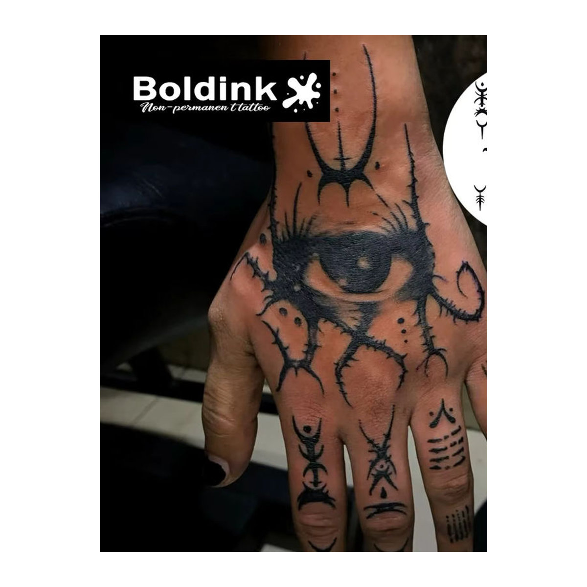 Boldink Mystery Eye Tattoo Patch sprechende Augen in Schwarz für Unisex - Bild 3