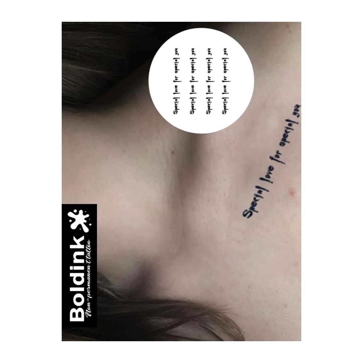 Boldink Tattoo-Aufkleber Set mit 12 handgeschriebenen Manifest-Designs in Schwarz, wasserfest und temporär - Bild 6
