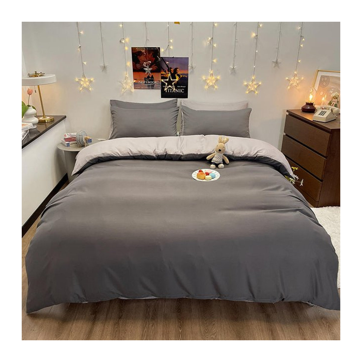 Bonenjoy Bettbezug Nordica Cama Dunkelgrau für Doppelbett Queen-/King-Size 150 cm - Bild 1